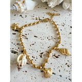 Pulsera Charms Marinos Concha oro