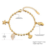 Pulsera Charms Marinos Concha oro