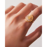 Anillo Concha Transparente oro