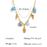 Collar Charms Marinos Ceramica y Acero oro