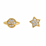 Pendientes Planeta Brillo Oro