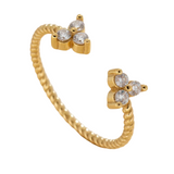 Anillo Flor Brillo Oro