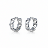 Pendientes Mini Cadena Plata
