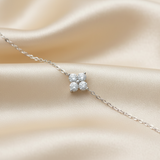 Pulsera Mini Flor Plata