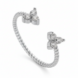 Anillo Flor Brillo Plata