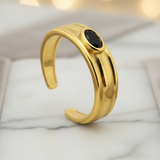 Anillo Piedra Negro Oro
