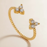 Anillo Flor Brillo Oro