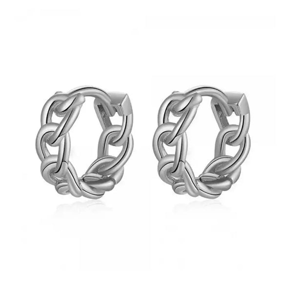 Pendientes Mini Cadena Plata