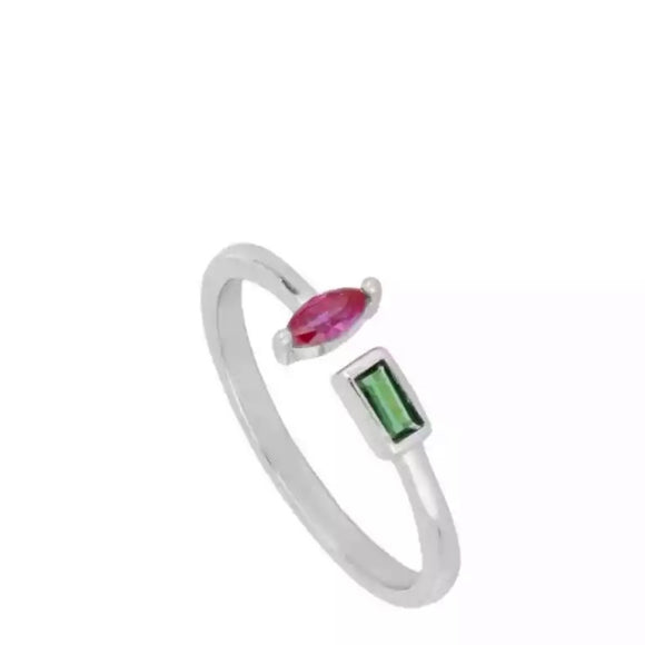 Anillo Color Crystal Plata