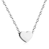 Collar Corazón Solitario Plata