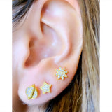 Pendientes Planeta Brillo Oro