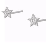 Pendientes Estrella Brillo Plata