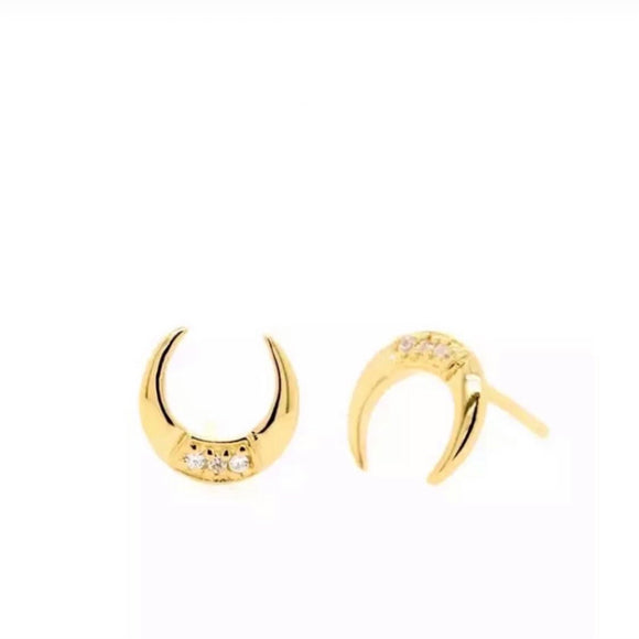 Pendientes Luna Brillo Oro